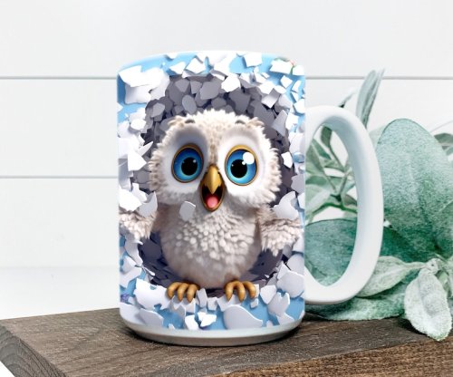 3d mug owl