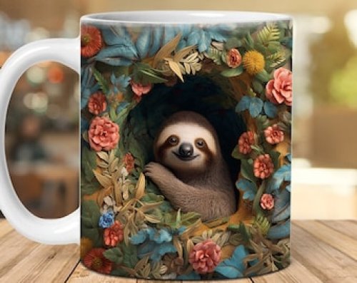 3d sloth flowers